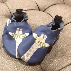 Robeez leather blue baby shoes